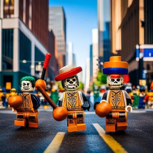 Lego Dia de los Muertos Parade in Lego City
