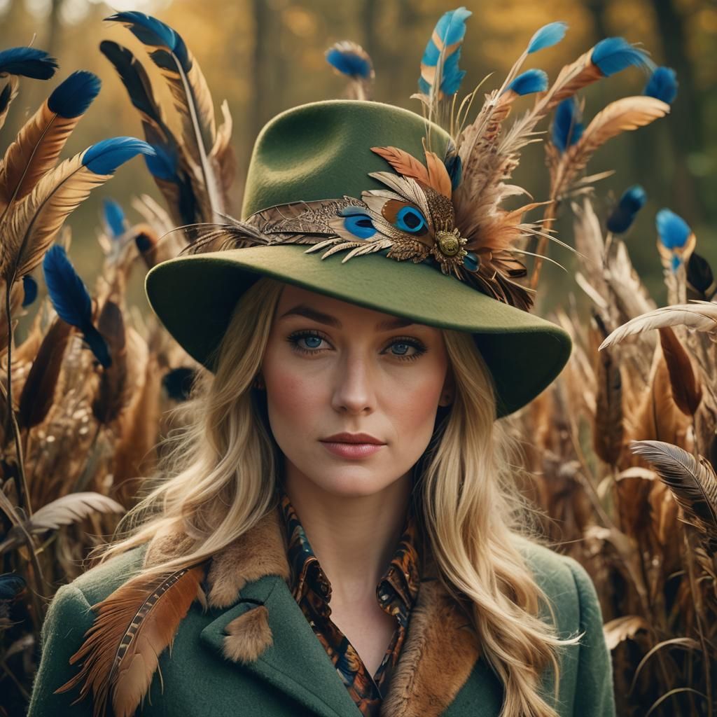 English Woman in Feathered Hat, Cinematic Film Still