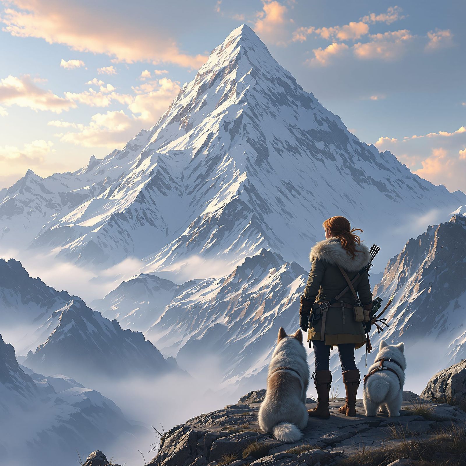 Companionship at Mountain Peak: Ellie, Shiloh, and Yeti