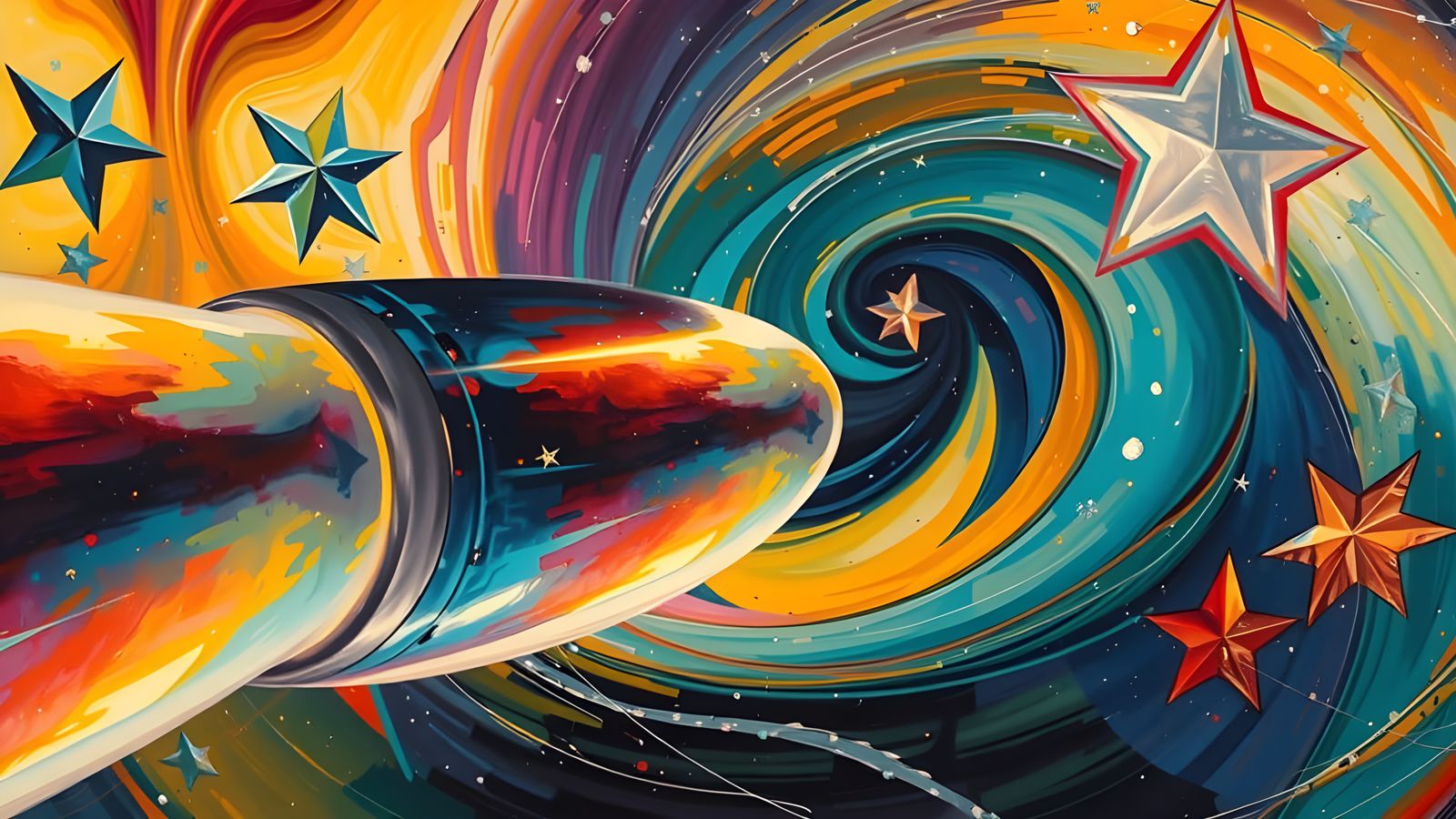 Glowing Vortex of Iridescent Plasma