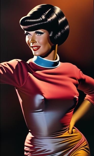 Retro Sci-Fi Space Girl in Vargas Style