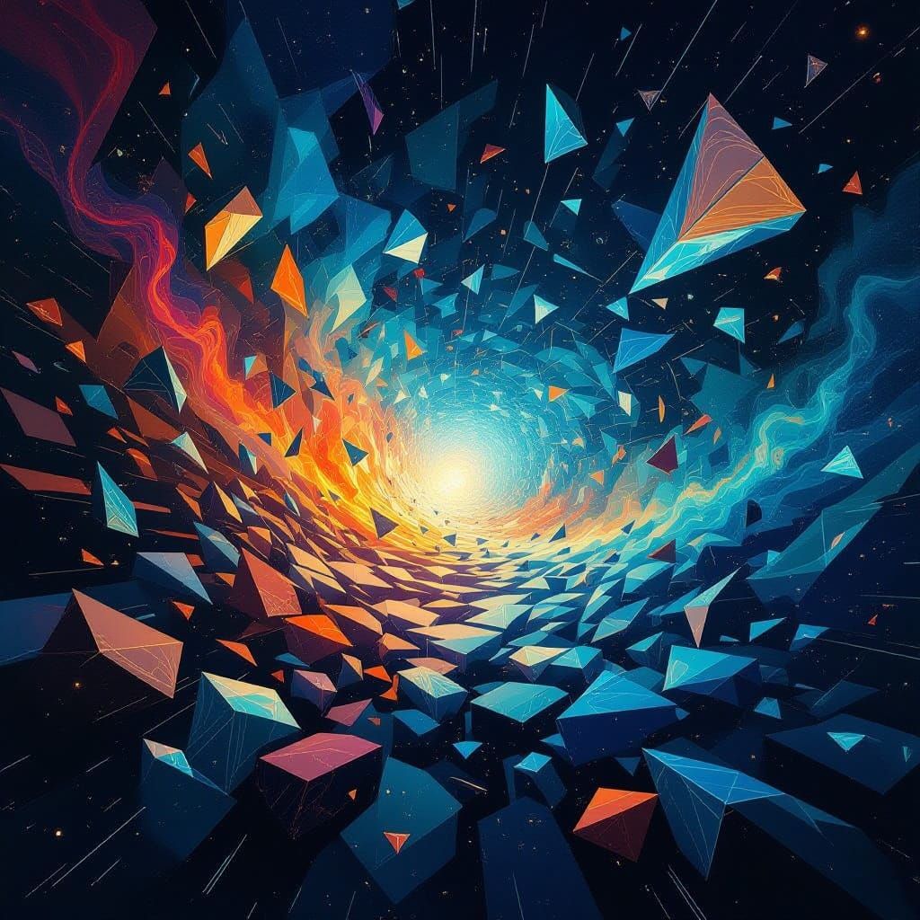 Shattered Light Kaleidoscope in Surreal Digital Painting Sty...