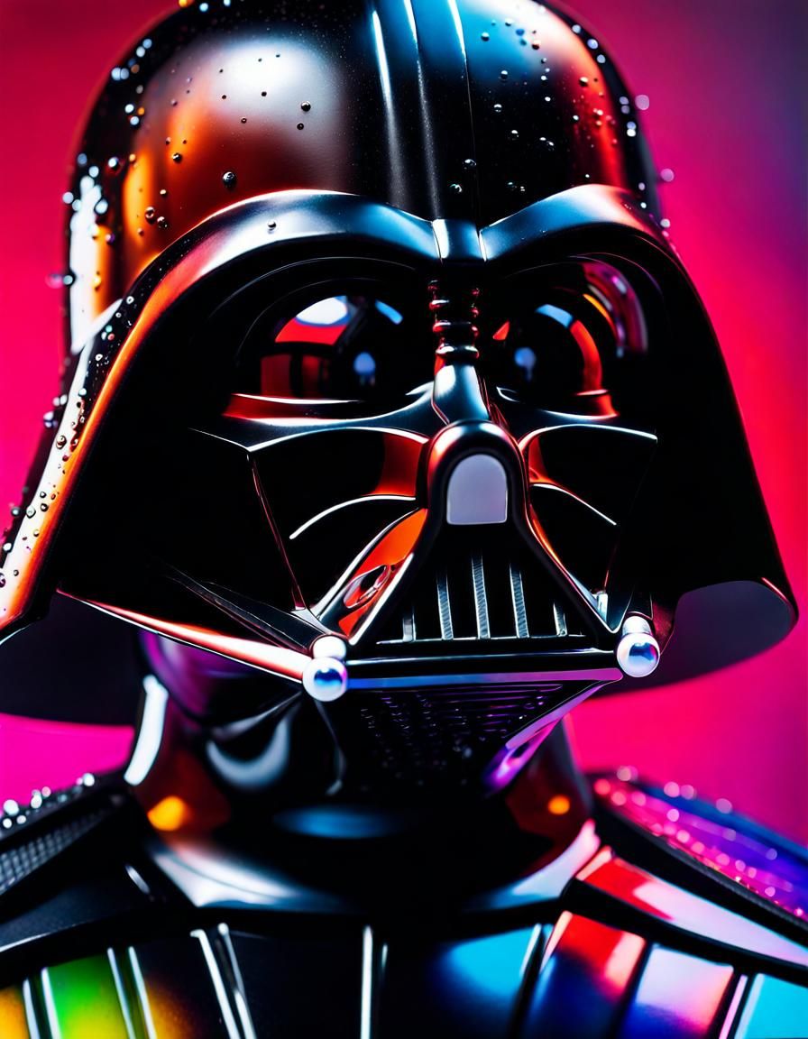 Darth Vader with Googly Eyes: Hyperrealistic Splash Art