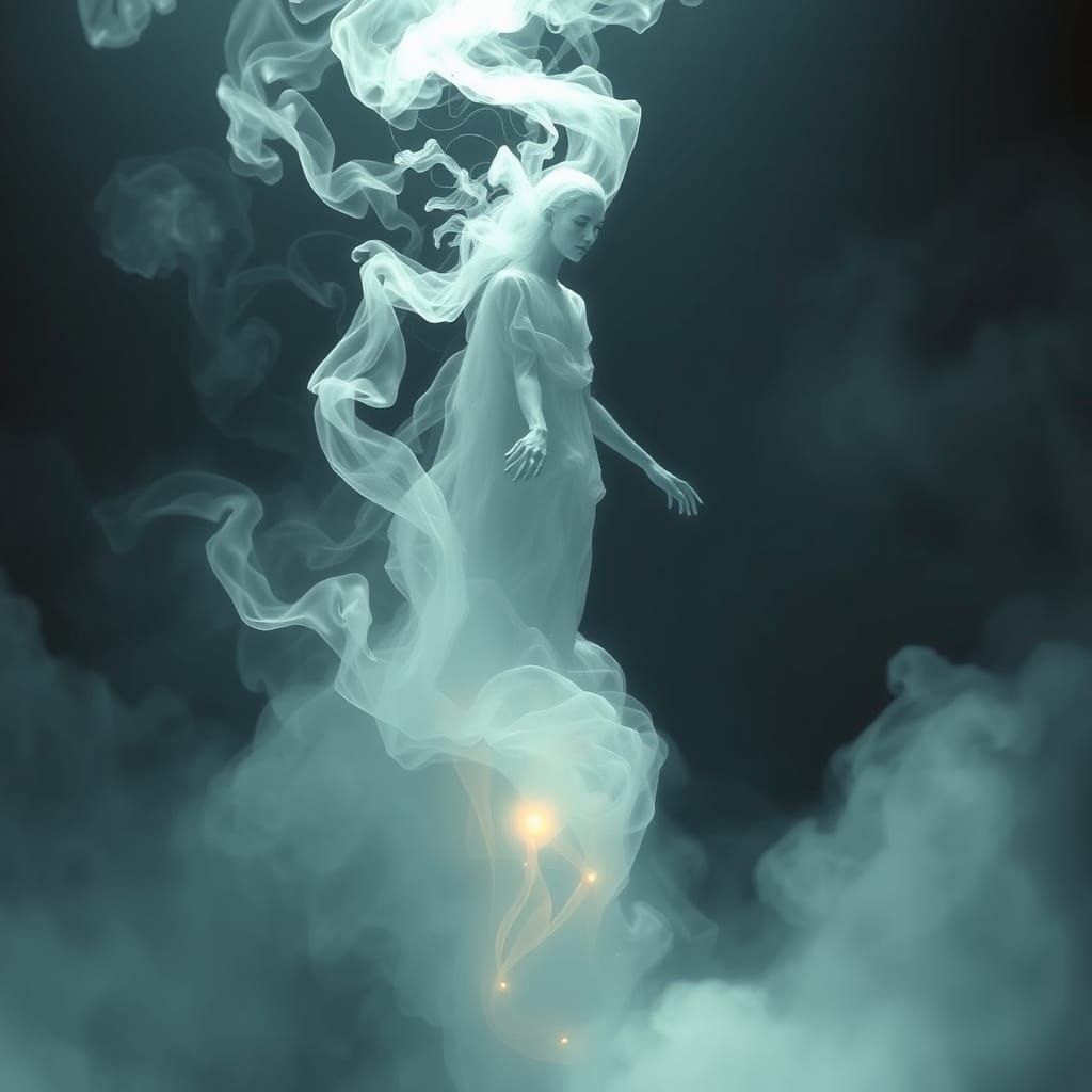 Ethereal Ghost Ascending: A Surreal Biomechanical Vision