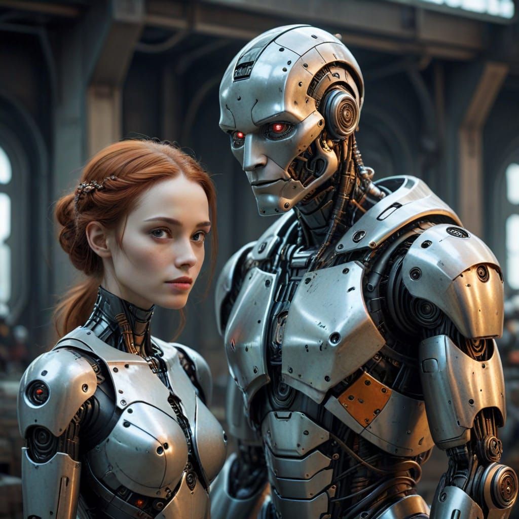 Sci-Fi Fairytale: Man, Woman, and Robot