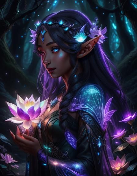 Bioluminescent Lotus Elf 1 - 1.5