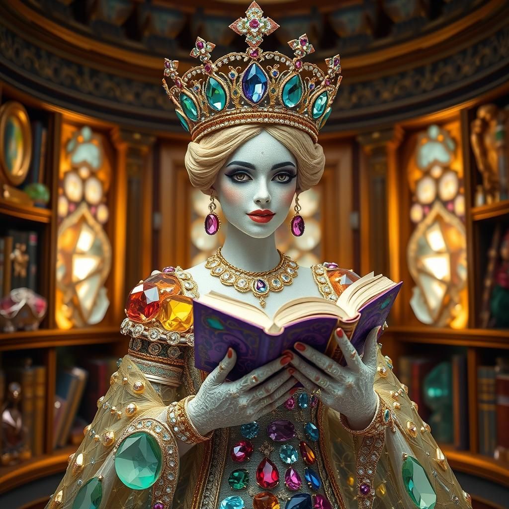 Diamond Queen in Jewel Library Portrait