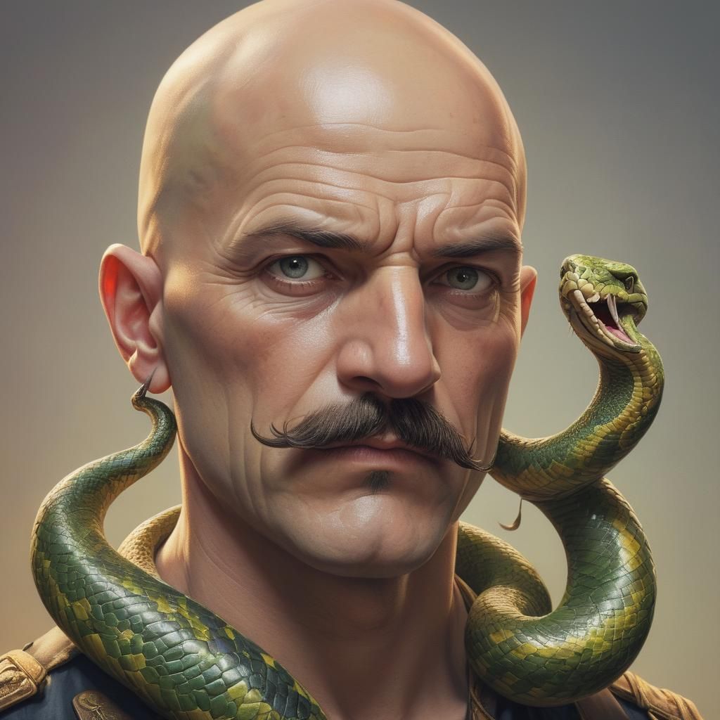 Hyperrealistic Gorgon Character Concept in Vibrant Splash Ar...