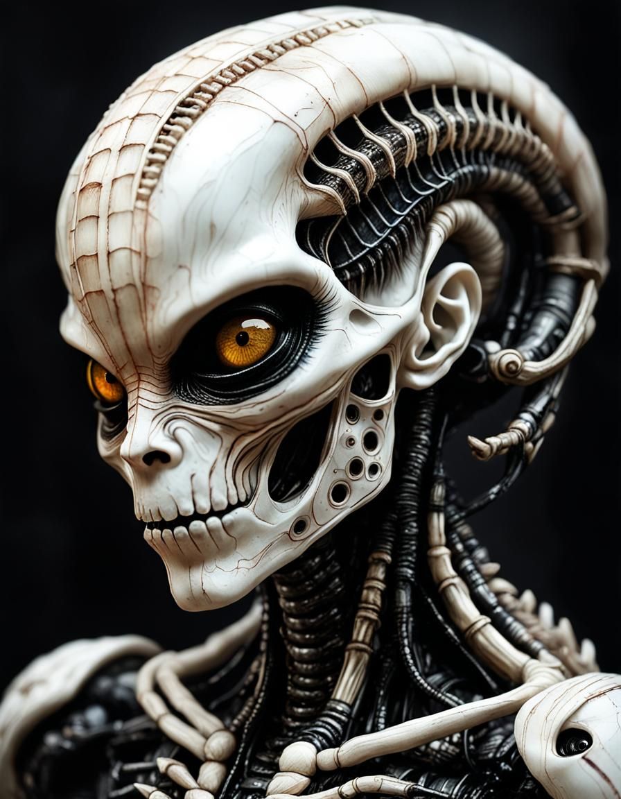 Surreal Biomechanical Doll in Intricate Digital Art