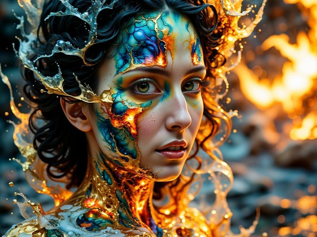 Elemental Portrait in Hyperrealistic Style