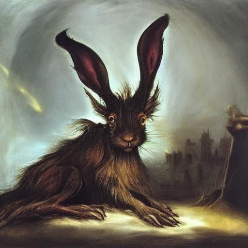 Dark Fantasy: Horned Rabbit at Cursed Table