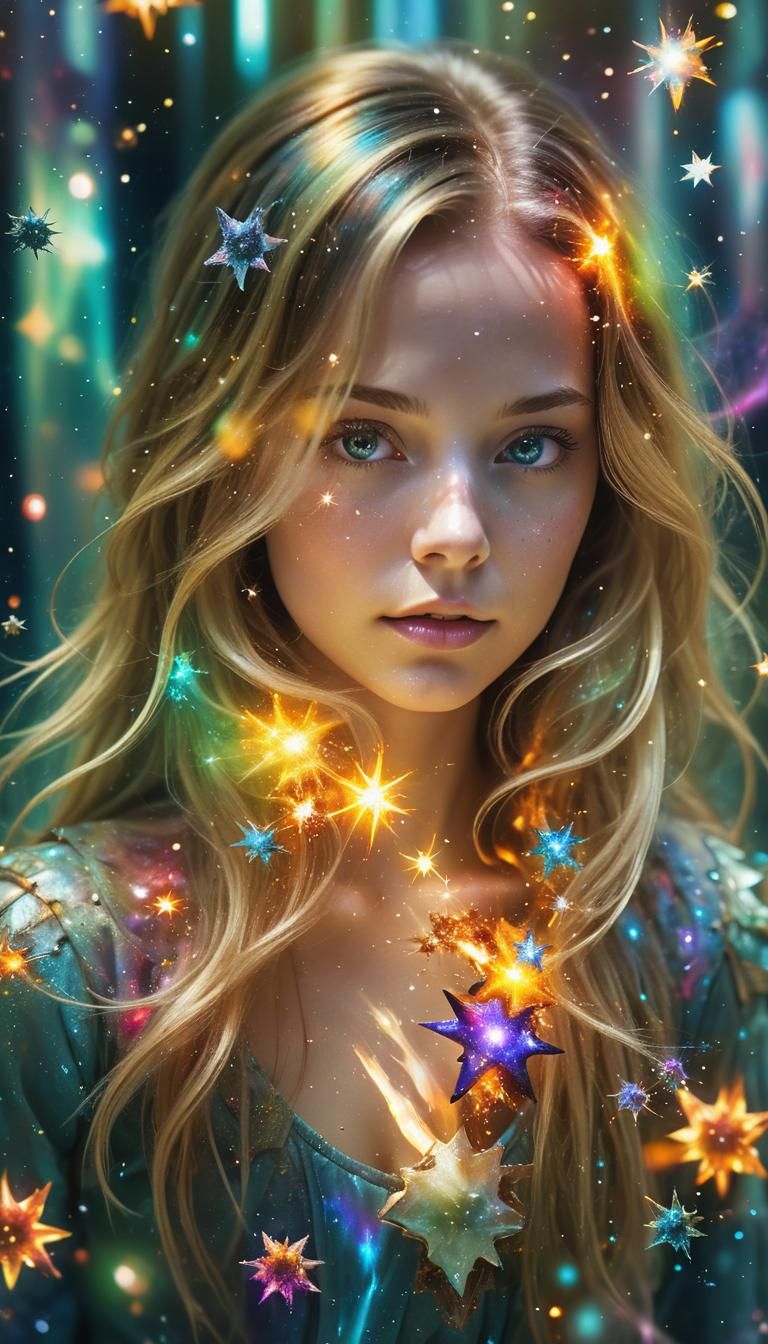 Vibrant Star Cluster Explosion in Dreamlike Macro