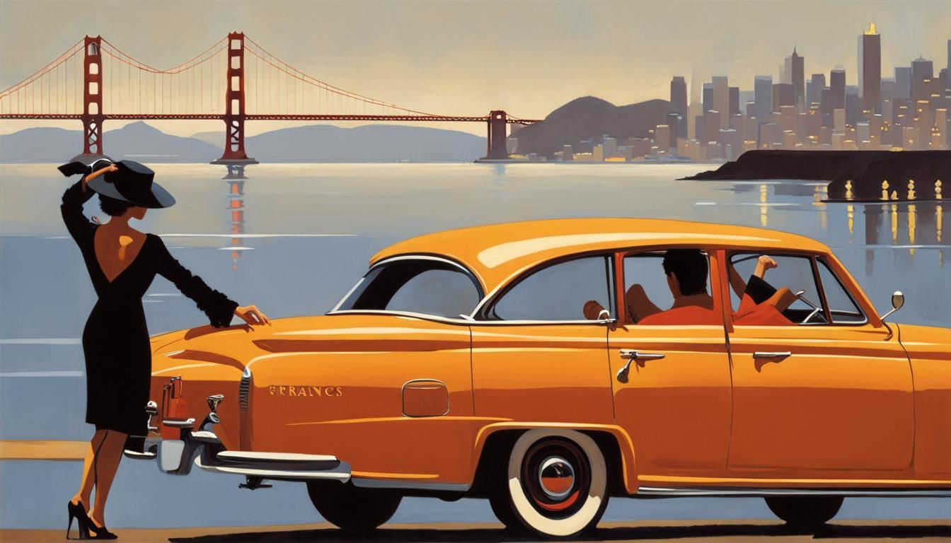 San Francisco Painting in Vettriano Style
