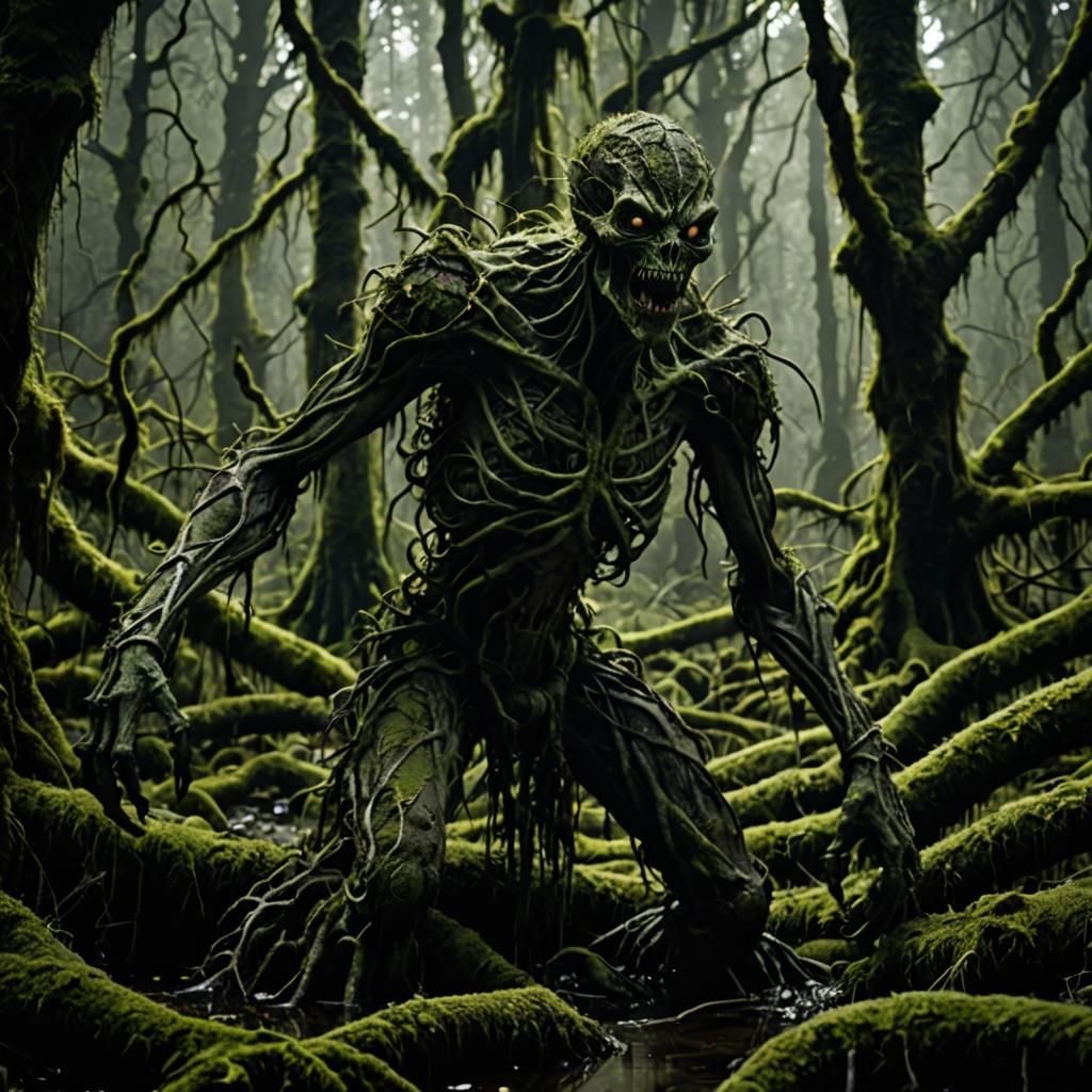 Eerie Swamp Creature Emerges in Dark Fantasy Horror