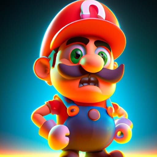 Mario Reimagined as Pixar-Style 3D Digital Art