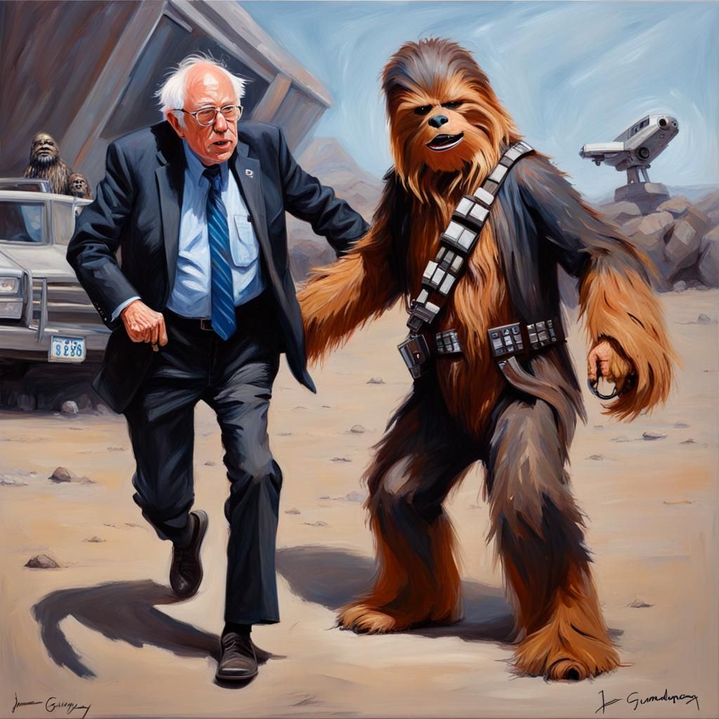 Bernie Sanders and Chewbacca: An Oil Painting Battle