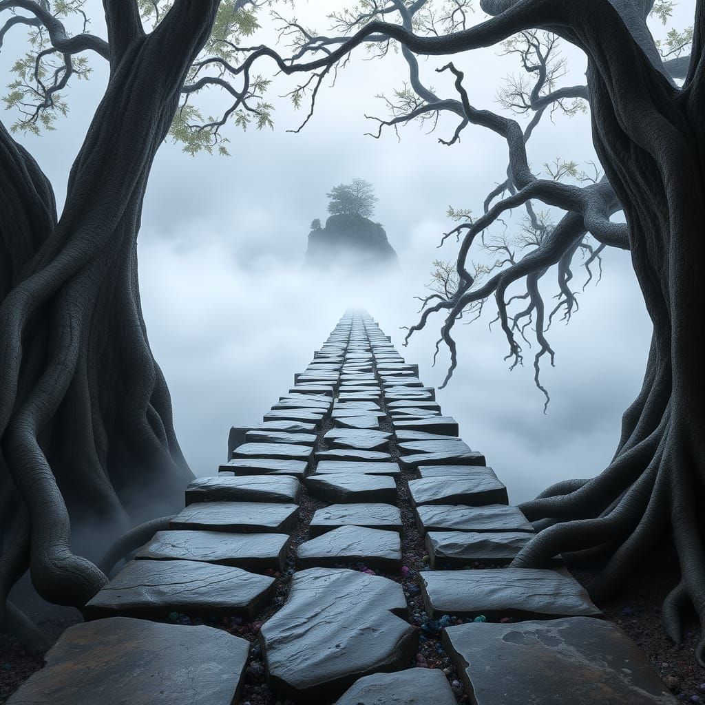 Weathered Limestone Bridge Connects Mainland to Mystical Isl...