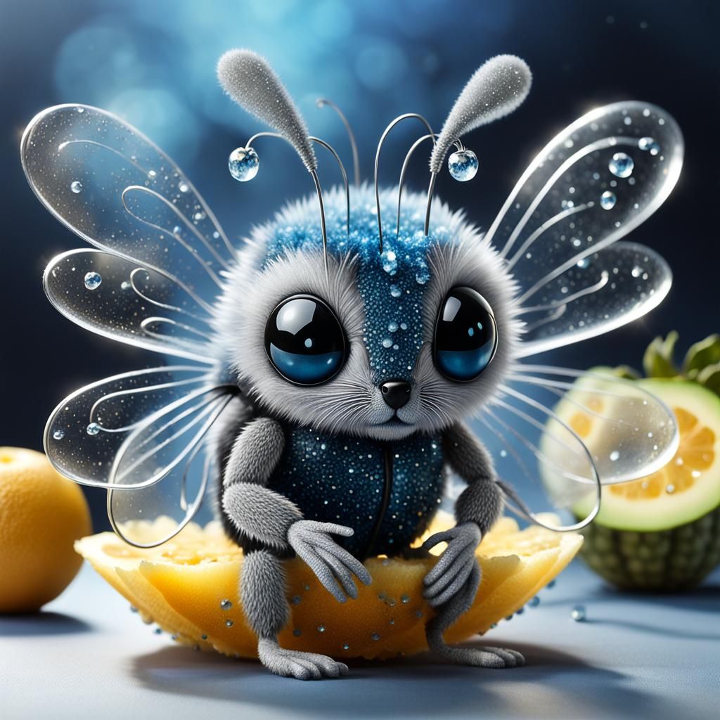 "Ein Bienenhase auf einer Orangenscheibe”