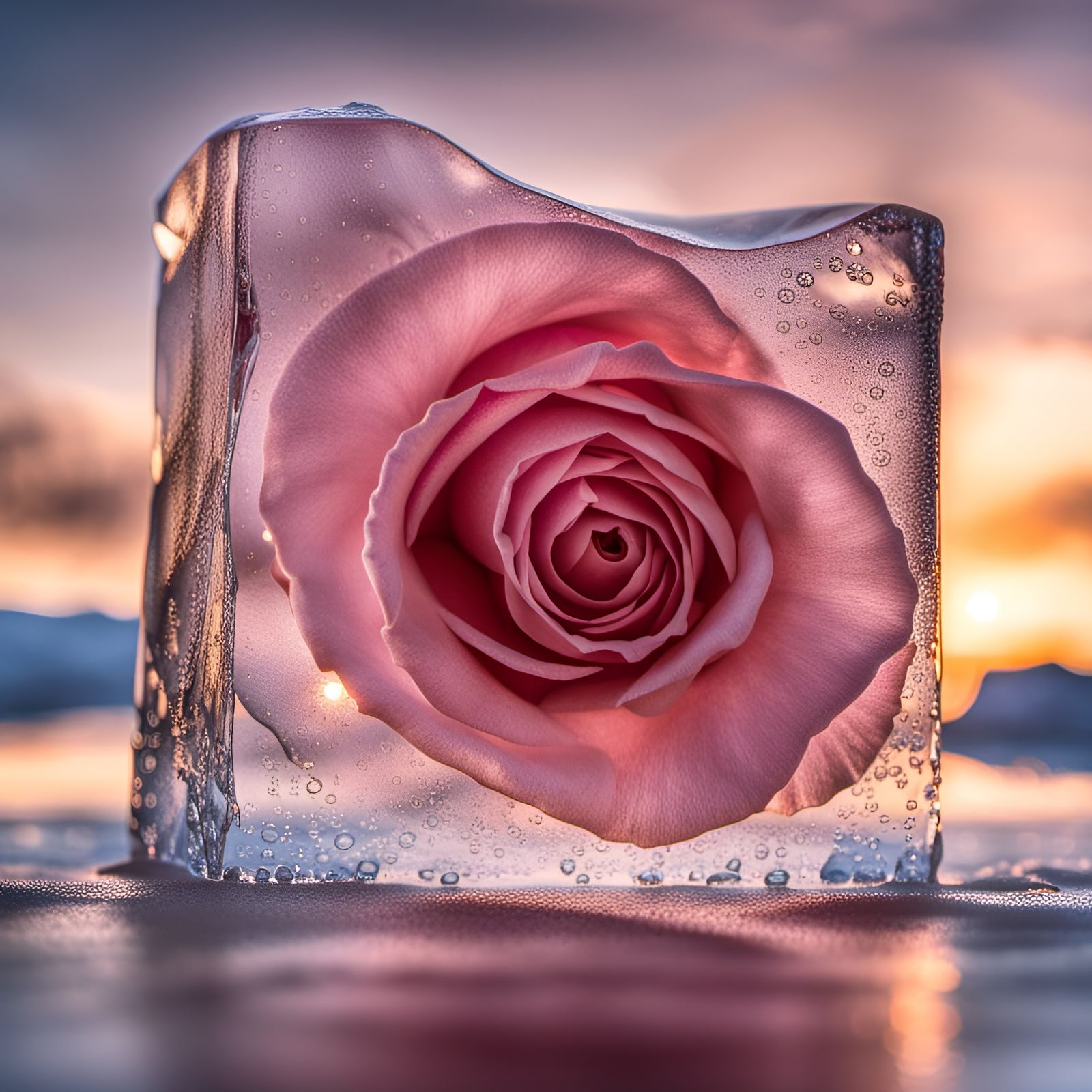 Rose Frozen in Ice: Detailed Professional Photography