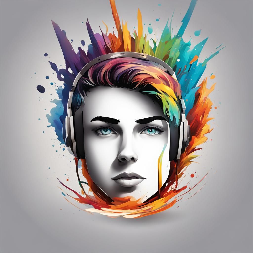 Colorful Splash Art Logo for Digital Books