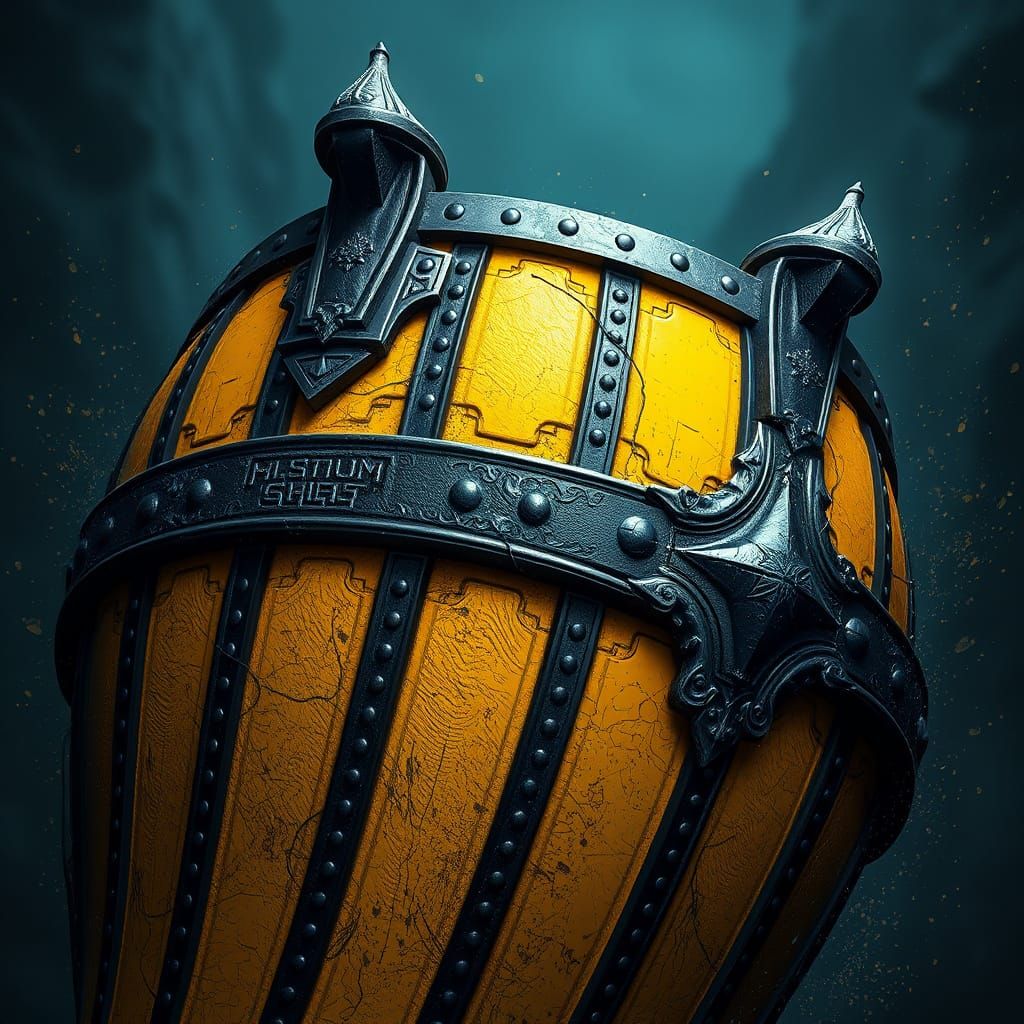 Vibrant Spauldron with Striped Armor