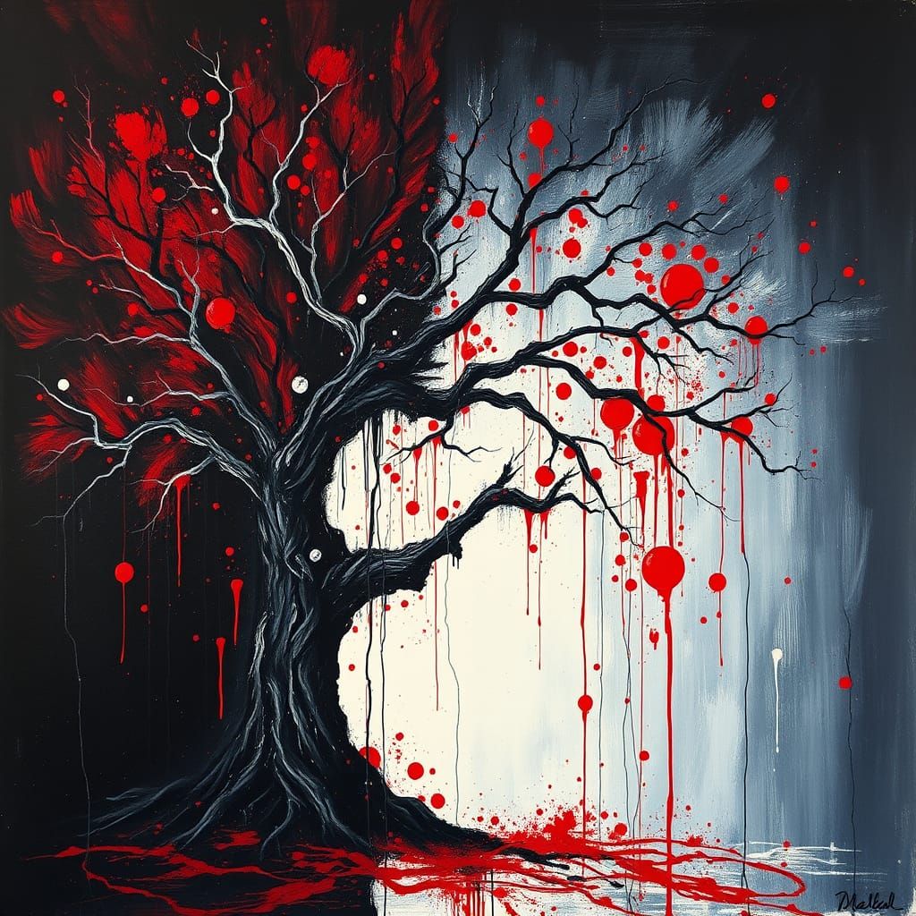 Surreal Nighttime Forest in Dazzling Oil Paints