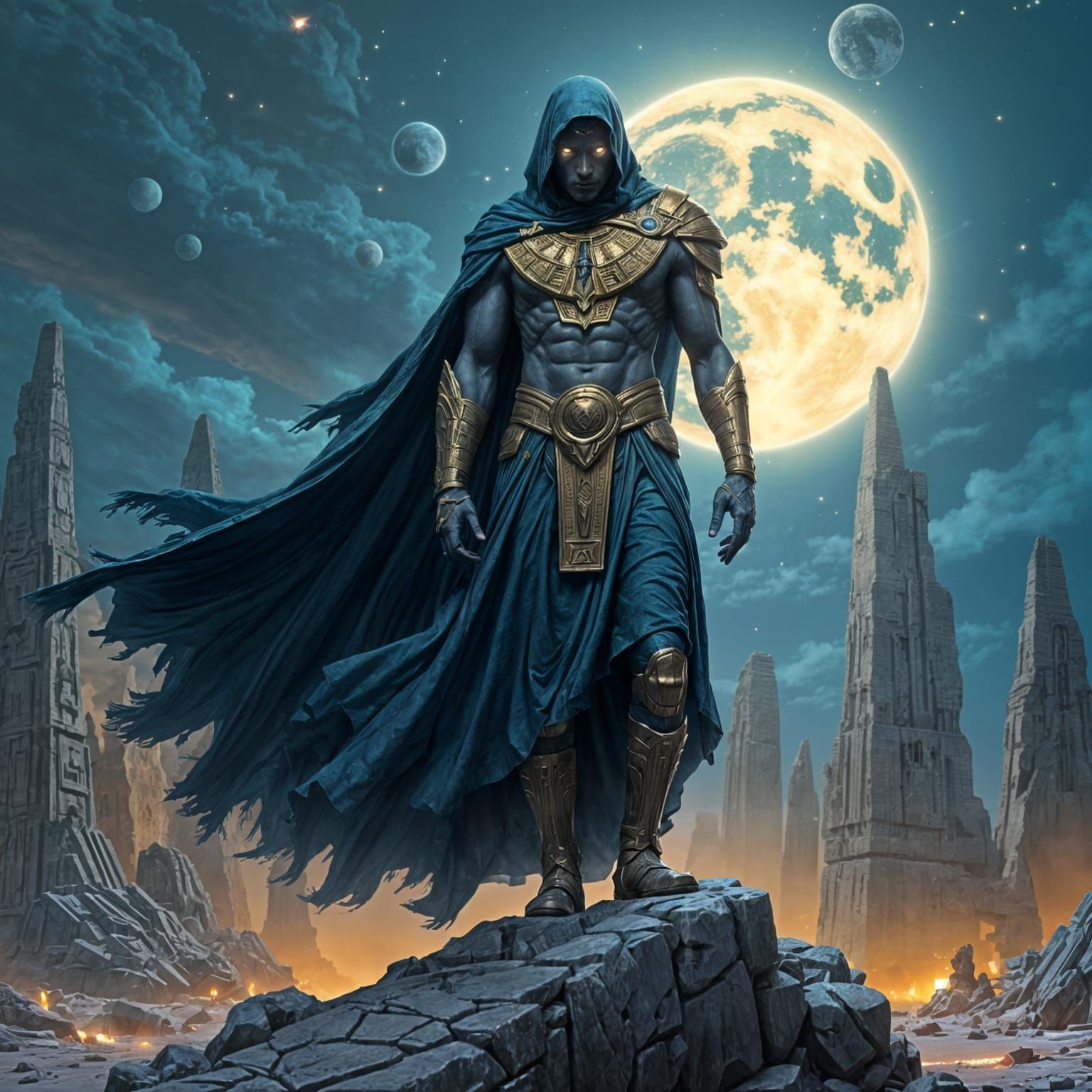 Apocalypse Opens Portal in Ruined City, Hyperrealistic Comic...