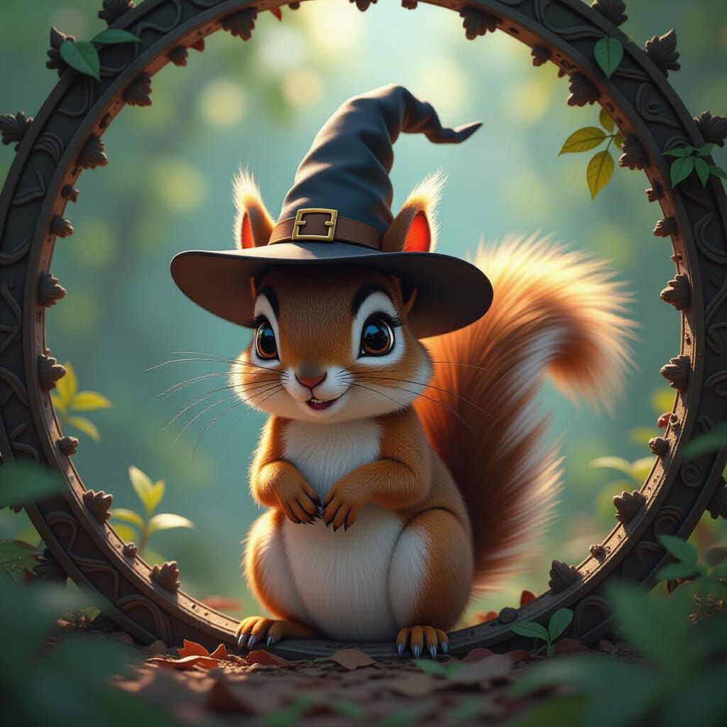 Squirrel Villain in Detailed Photorealistic Environment