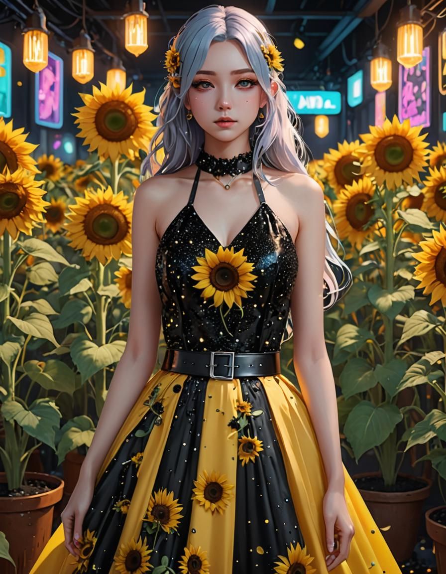 Pastel Goth Honey Dress in 3D Anime Art