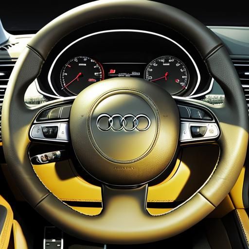 Luxury Brown Leather Steering Wheel with Logo