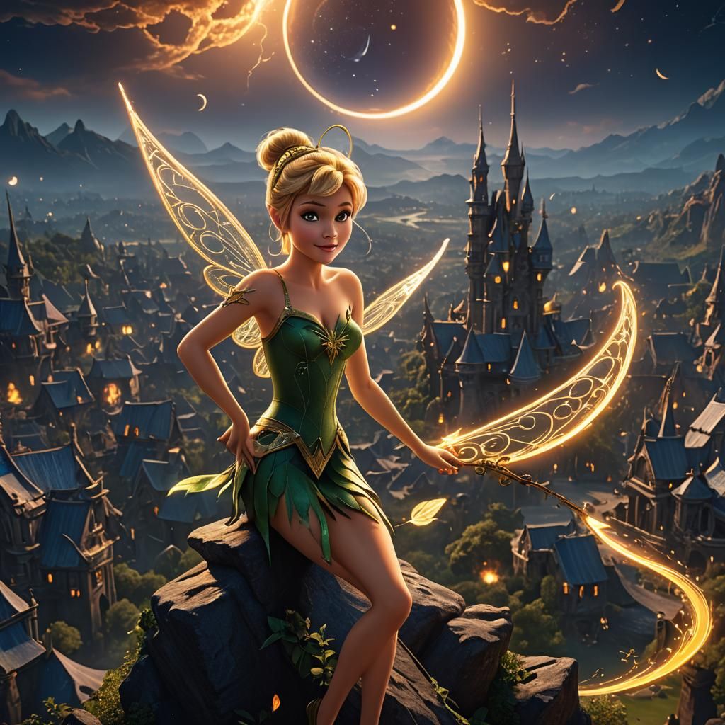 Tinkerbell During Solar Eclipse: Fantasy Concept Art