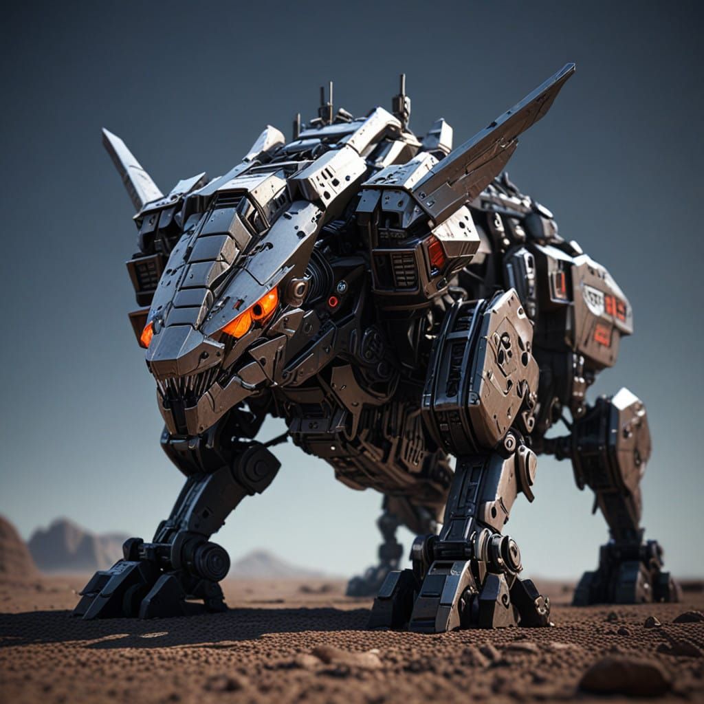 Epic Sci-Fi Zoid Battle Scene