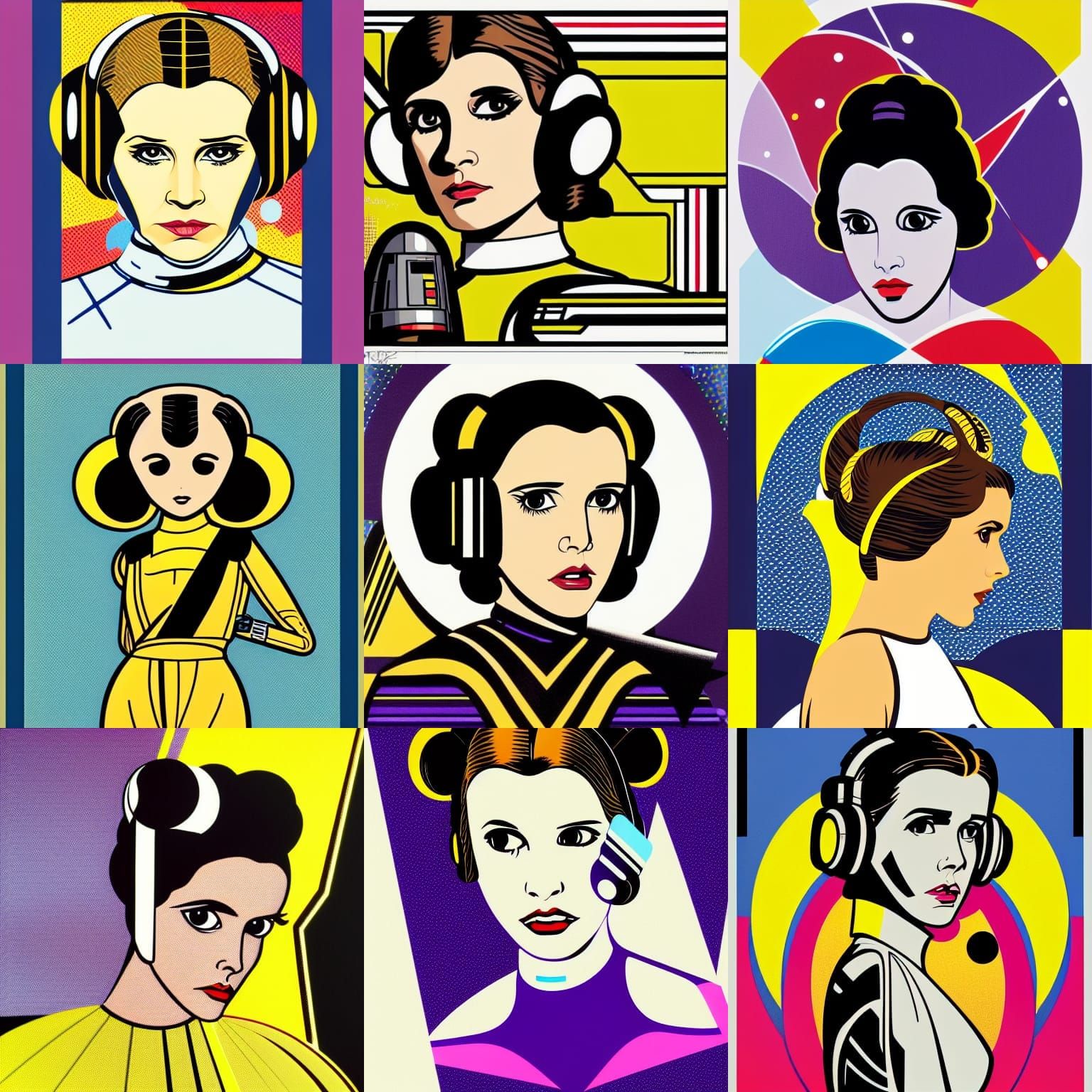 Princess Leia in Pop Art Style