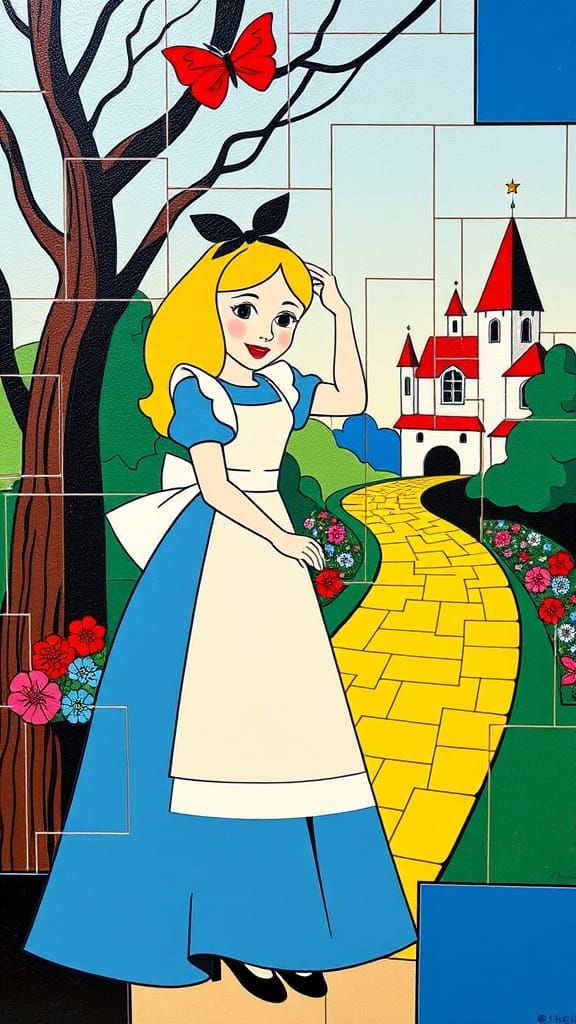 Alice in Wonderland Cubist Adventure