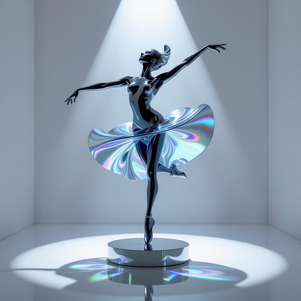 Abstract Glass Dancer Sculpture in Stark Gallery