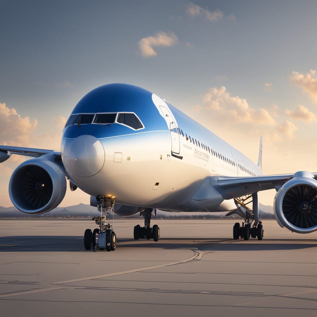 Revolutionary Airbus A350-900 in Golden Hour Lighting