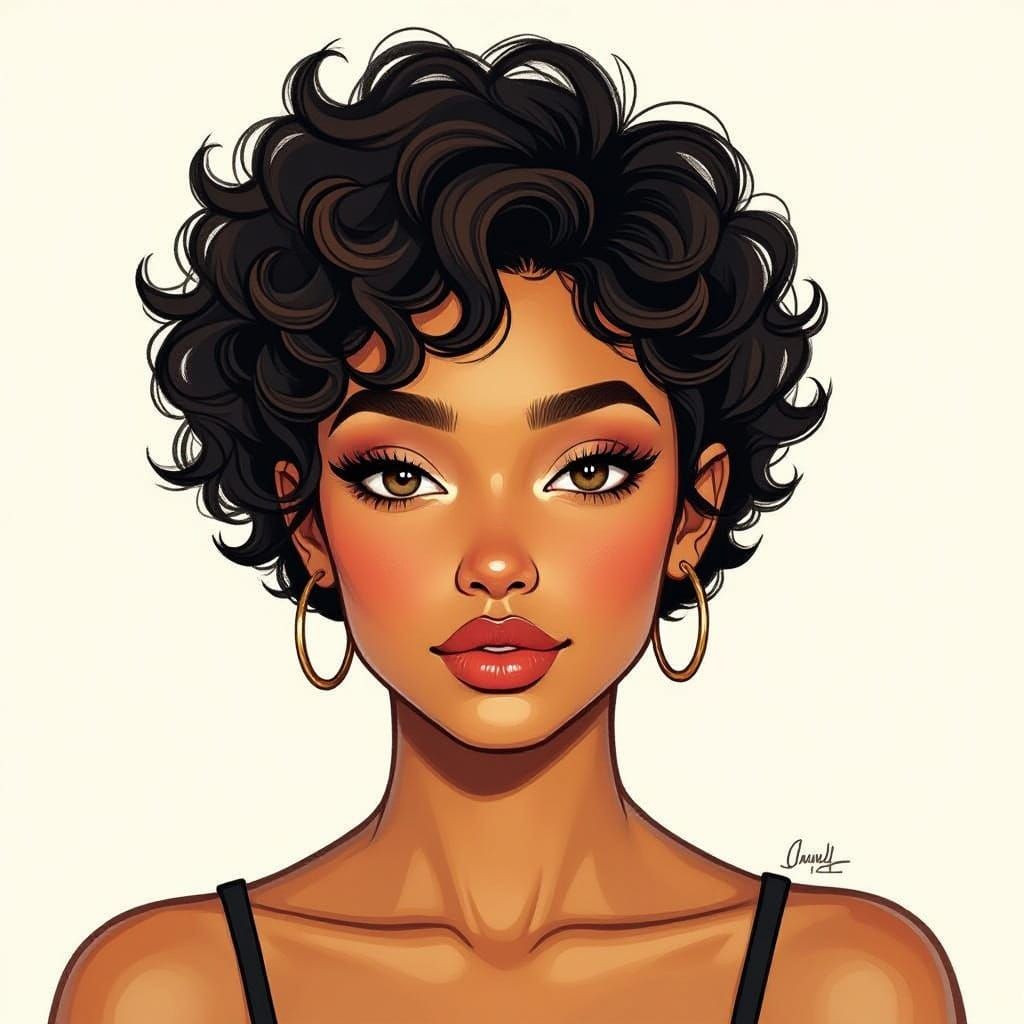 Neo-Expressionist Portrait of a Melanated Woman