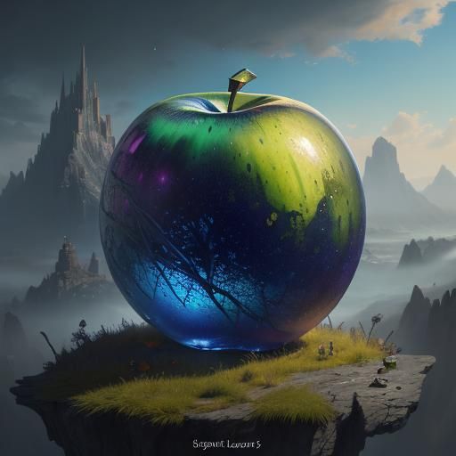 Detailed Glass Apple Matte Painting