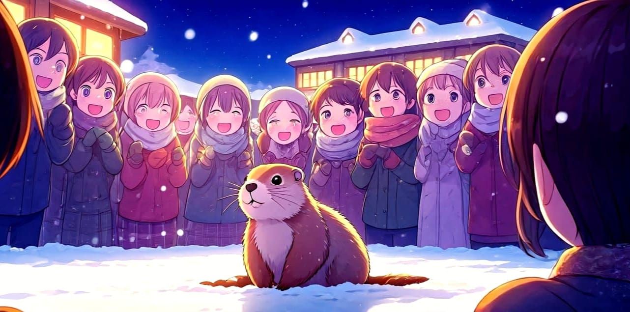 Surreal Anime Groundhog Day Scene