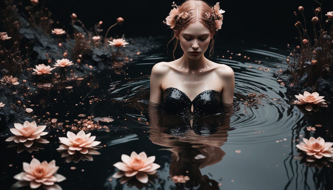 Ethereal Fairy Touches Liquid Onyx Pool