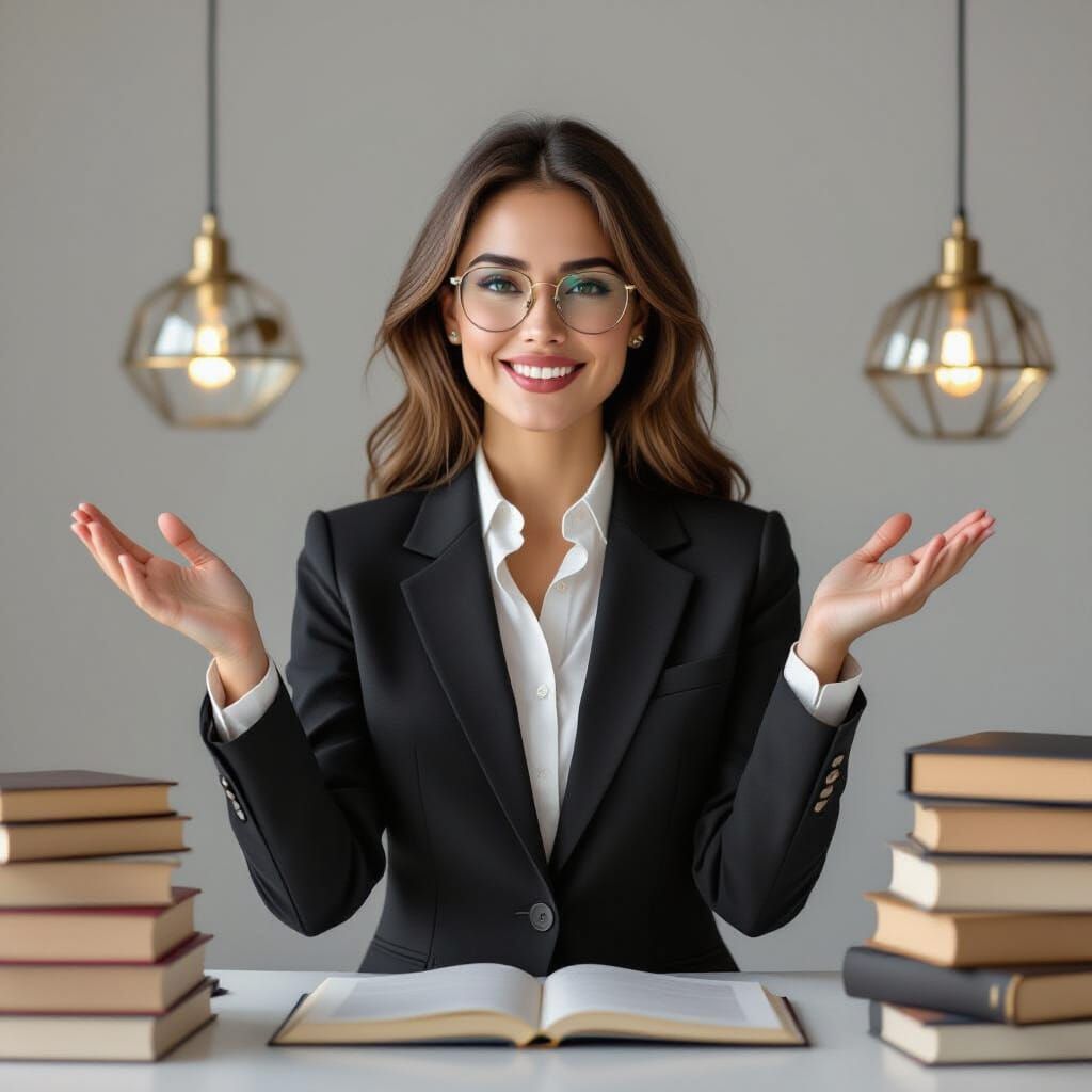 Empowered Woman in Art Deco-Futuristic Style