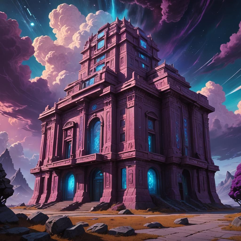 Majestic Galactic Bank in Fantasy Concept Art