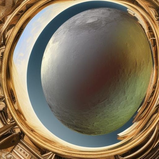 Carousel Moon Orbit: Surrealist Dreamscape Masterpiece