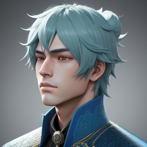 Anime Prince Portrait in Detailed 3D Digital Art