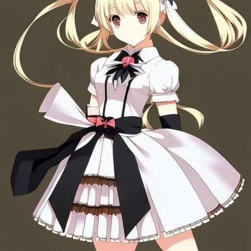 Blonde Maid in Anime Key Visual Style