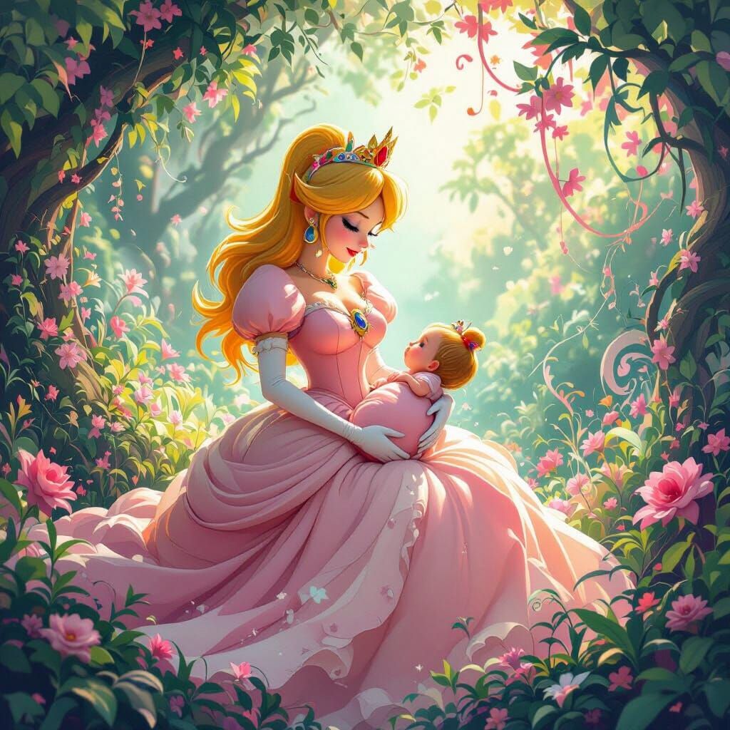 Princess Peach Gives Birth: Fantasy Concept Art