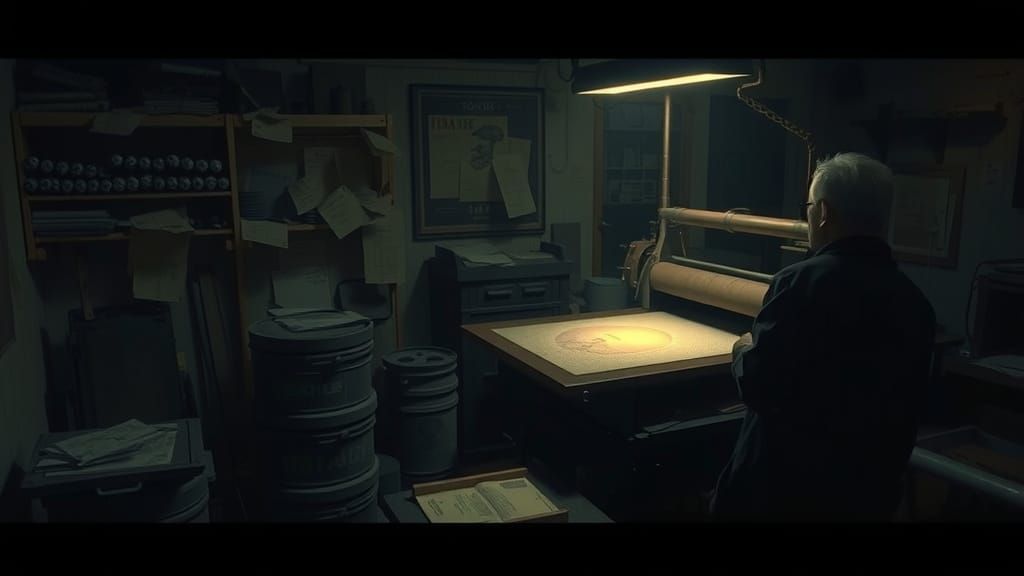 Atmospheric Lithography Press in Dystopian Style