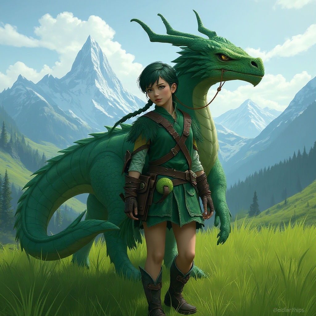 Verdant Whisper: Scout and Emerald Dragon Companion