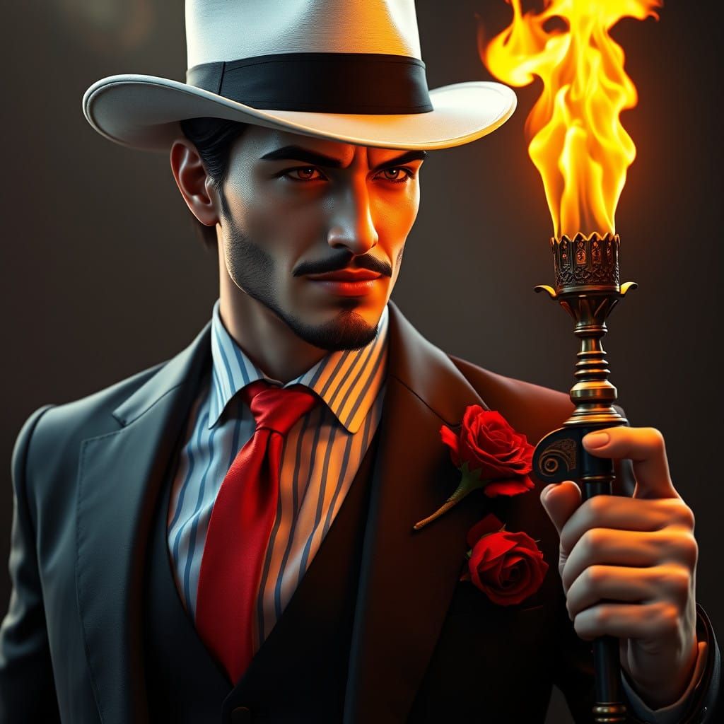 Charismatic Gypsy Adventurer Wields Blazing Tompus