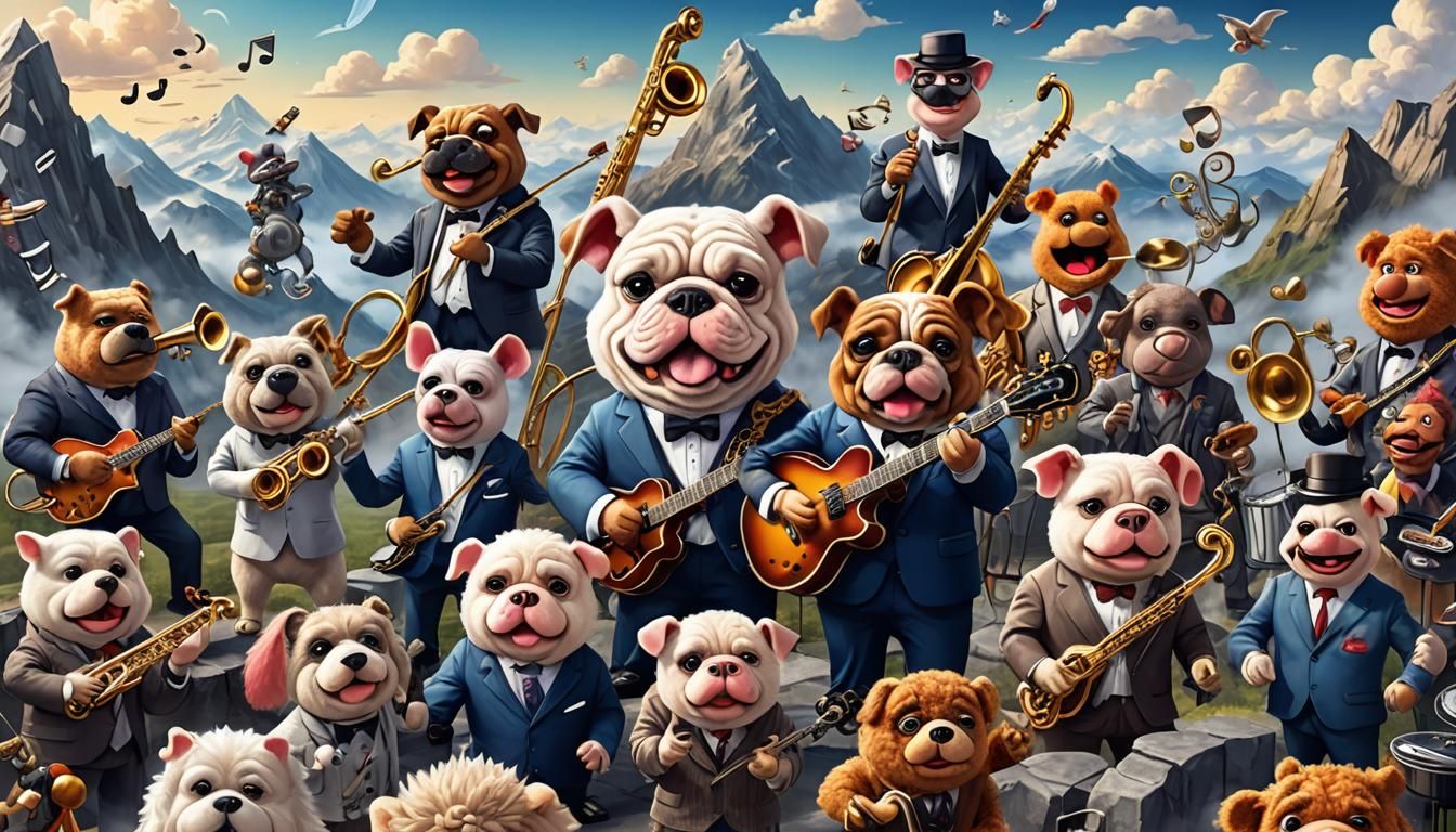 Animal Muppet Jazz Band Plays High Above Clouds